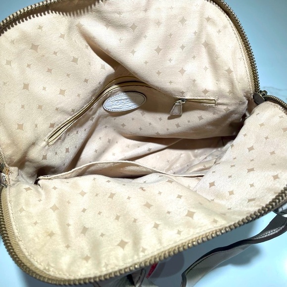 FOSSIL Bag & FREE Wallet, Tate Dome Shoulder Satchel, Cream and Green Wallet - Picture 5 of 17